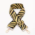 Wide bag strap replacement adjustable yellow black animal print crossbody shoulder strap - Style Number 231