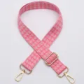 Correa de Repuesto para Bolso Estampado de Pata de Gallo Rosa Ajustable Accesorio - Estilo 327 / Gancho Dorado