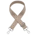 Khaki ethnic diamond woven replacement bag strap with adjustable buckle and silver hardware hooks. - No. 667 / Silver Hook