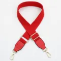 Red adjustable canvas bag strap replacement for crossbody shoulder bags with gold hardware. - Bright Red Strap with Bright Red Accent