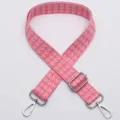 Correa de bolso pata de gallo rosa, bandolera ajustable con herrajes plateados - Estilo 327 / Gancho de Plata