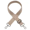 Adjustable woven replacement bag strap with ethnic diamond pattern and metal hardware. - No. 667 / Gunmetal Hook