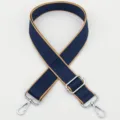 Correa de hombro de repuesto azul ajustable y en contraste para bolsos cruzados y de mano. - Estilo 302 Gancho Plateado