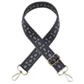 Ethnic geometric woven replacement bag strap, adjustable shoulder crossbody strap with gold hardware. - No. 668 / Gold Hook