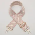 Adjustable pink woven replacement bag strap with gold-tone hardware for crossbody purses. - Style 681 Gold Hook