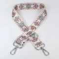 Bohemian ethnic style adjustable replacement bag strap, colorful woven crossbody strap. - Style 63 Silver Hook