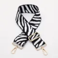 Zebra print wide bag strap, adjustable replacement shoulder strap for crossbody bags. - Style Number 235