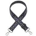 Woven replacement bag strap ethnic diamond pattern adjustable crossbody shoulder strap accessories. - No. 668 / Gunmetal Hook