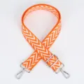 Orange white chevron replacement bag strap adjustable canvas crossbody strap for women - Style 112 Orange and White Chevron / Silver Hook