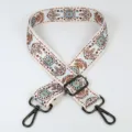 Adjustable replacement bag strap in ethnic print, chic contrast color for shoulder purses. - Style 63 Gunmetal Hook