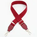Adjustable red canvas bag strap with gold metal hardware replacement cross body shoulder belt - Wine Red Strap with Wine Red Accent