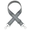 Ethnic style diamond woven replacement bag strap, adjustable crossbody shoulder strap variant. - No. 669 / Silver Hook