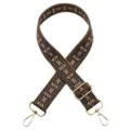 Ethnic style diamond pattern bag strap, adjustable crossbody replacement strap with gold hardware. - No. 670 / Gold Hook
