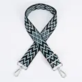 Verstellbarer Ersatz-Taschenriemen für Damen Umhängetaschen mit ethnischem geometrischem Webdesign. - Muster 136 / Silberner Haken