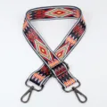 Woven ethnic style replacement shoulder strap, adjustable colorful cross-body bag strap - Style 64 Gunmetal Hook
