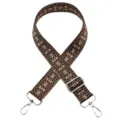 Ethnic geometric print replacement bag strap, adjustable crossbody webbing strap with metal clasps. - No. 670 / Silver Hook