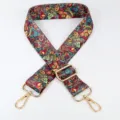 Adjustable colorful ethnic pattern replacement cross body shoulder bag strap for women - Style 65 Gold Hook