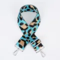Verdikte blauwe luipaardprint brede tasriem met verstelbare zilveren metalen hardware. - Zilveren Hardware (120) / 3# Blauw Luipaard
