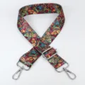 Colorful ethnic style adjustable replacement bag strap, stylish crossbody strap variant - Style 65 Silver Hook