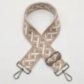 Wide woven replacement bag strap adjustable shoulder strap with metal hardware for purses - Style 683 Gunmetal Hook
