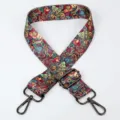 Adjustable colorful boho replacement bag strap, ethnic style shoulder crossbody belt. - Style 65 Gunmetal Hook