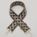 Adjustable woven replacement shoulder strap for women handbag, stylish ethnic design wide bag belt. - Style 684 Gold Hook