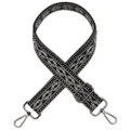 Ethnic diamond woven replacement bag strap adjustable single shoulder crossbody strap. - No. 671 / Gunmetal Hook