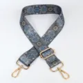 Adjustable wide replacement crossbody bag strap with ethnic mandala print and gold hardware. - Style 66 Gold Hook