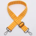 Correa de hombro de repuesto ajustable con patrón pata de gallo amarillo naranja - Estilo 330 / Gancho Gunmetal