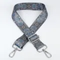 Adjustable ethnic style crossbody bag strap replacement, vintage patterned shoulder strap hardware. - Style 66 Silver Hook