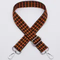 Nueva correa de reemplazo ajustable de pata de gallo naranja y negra para bolso. - Estilo 331 / Gancho de Plata