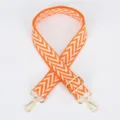 Orange white chevron replacement bag strap with adjustable buckle and gold metal clasps. - Style 112 Orange and White Chevron / Gold Hook