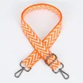 Orange white chevron pattern replacement bag strap, adjustable crossbody canvas shoulder strap - Style 112 Orange and White Chevron / Gunmetal Hook