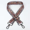 Leopard print replacement bag strap with adjustable metal hardware for crossbody purses. - Style 67 Gunmetal Hook