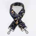 Sangle de sac de rechange épaisse léopard, bandoulière réglable tissée bleue pour sac à main - Quincaillerie en Gunmetal (121) / Bleu Foncé Léopard