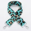 Sangle de sac large imprimé léopard réglable épaissie bandoulière de rechange accessoire - Crochet Argenté / Léopard Bleu Clair