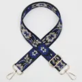 Ethnic style woven replacement bag strap wide floral shoulder strap with gold metal hardware - Style 1024