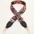 Colorful ethnic style adjustable bag strap, replacement crossbody shoulder strap for bags. - Phoenix Pattern With Black