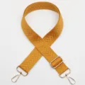 Courroie de sac de rechange bandoulière moutarde tissée motif chevron avec mousquetons métal. - Jaune Gingembre (No. 837)