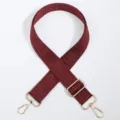 Wine red replacement bag strap adjustable long crossbody strap with gold hardware accessories - No. 766 (766)