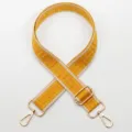 Adjustable wide replacement shoulder strap for crossbody bags with geometric Greek key pattern. - Gold Hook / Style 794