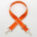 Replacement wide bag strap with orange labyrinth pattern and adjustable gold metal hardware. - Gold Hook / Style 795