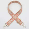 Correa de bolso tejida estilo étnico, bandolera ancha de repuesto en naranja y beige. - Modelo 1005