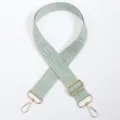 Adjustable sage green woven bag strap replacement with gold hardware wide shoulder crossbody accessory - No. 769 (769)