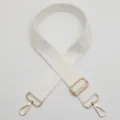 Tracolla di ricambio regolabile bianca tessuta con hardware dorato e motivo a rombi. - Stile Bianco Sporco (864)