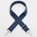 Bandoulière de sac tissée bleue avec accessoires dorés, accessoire réglable et élégant. - Bleu (No. 841)