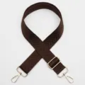 Courroie de sac de rechange marron, large bandoulière réglable avec des accessoires dorés. - Café (No. 842)