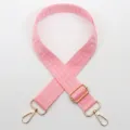 Pink woven labyrinth wide bag strap with gold adjustable metal buckles for crossbody bags. - No. 771 (771)
