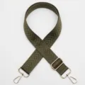 Courroie de sac tissée verte sangle d'épaule croisée large avec accessoires dorés - Vert Armée (No. 843)