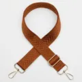 Bandoulière de sac tissée marron, large sangle de rechange avec boucles en métal doré. - Brun Fauve (No. 844)